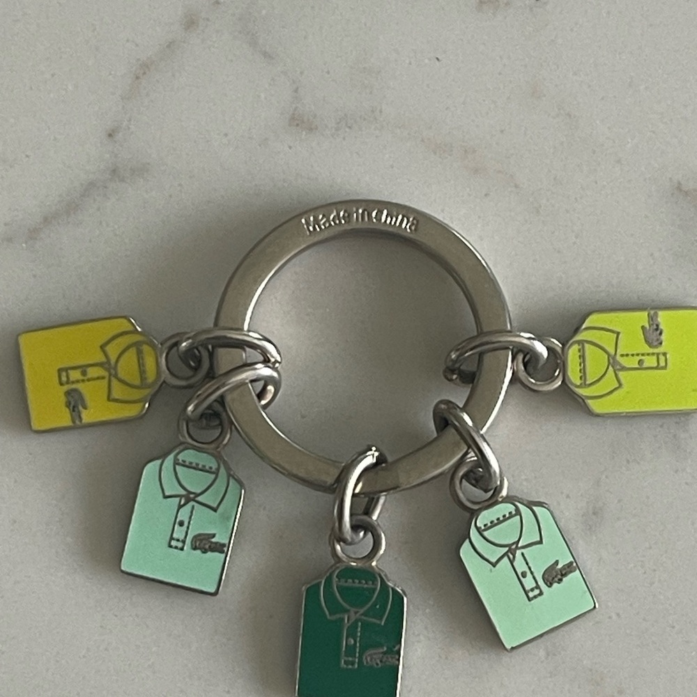 Lacoste Multi-Color Polo Shirt Charm Keyring - Mint, Green & Yellow - Picture 4 of 6